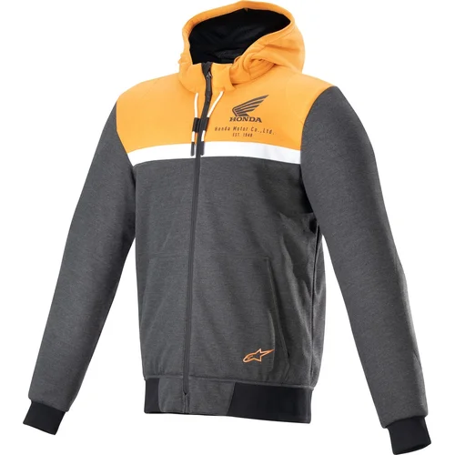Bunda CHROME STREET HOODIE HONDA kolekcia ALPINESTARS 4201323-1914-XXL (čierna/sivá/oranžová, veľkosť 2XL)