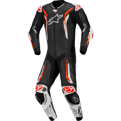 Jednodielna kombinéza GP TECH V5 ALPINESTARS 3150226-1231-56 (čierna/biela/červená fluo, veľkosť 56)
