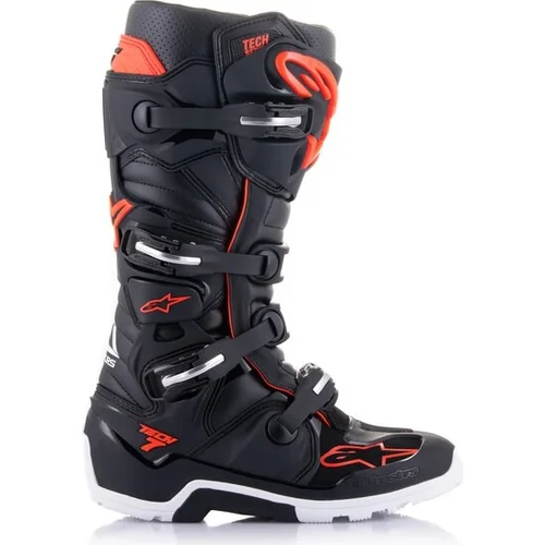 Topánky TECH 7 ENDURO (čierna/červená fluo/biela, veľkosť 49,5) /ALPINESTARS/ - obr. 1