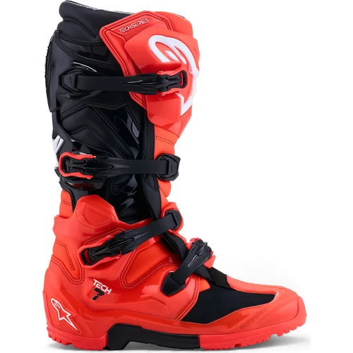 Topánky TECH 7 ENDURO (červená fluo/čierna, veľkosť 43) /ALPINESTARS/ - obr. 1