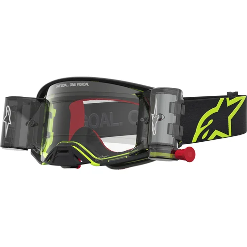 Okuliare supertech firma roll-off wide vision ALPINESTARS 5100227-1743-TU (čierna/žltá fluo, číre plexisklo a roll-off systém) 2027