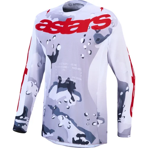 Dres RACER AIR LONE, ALPINESTARS (sivá camo/biela/červená, veľkosť M)