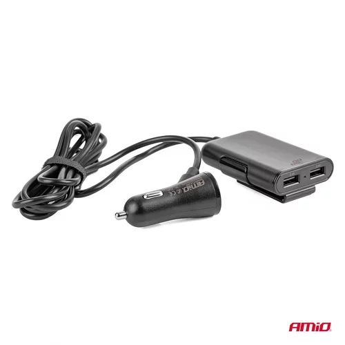 Autonabíjačka predná-zadná s predlžovacím káblom 4 USB /AMiO/ - obr. 3