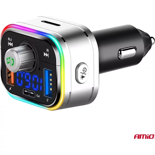 FM transmitter 1×USB-C microSD 12V 24V AMiO-04652 - obr. 5