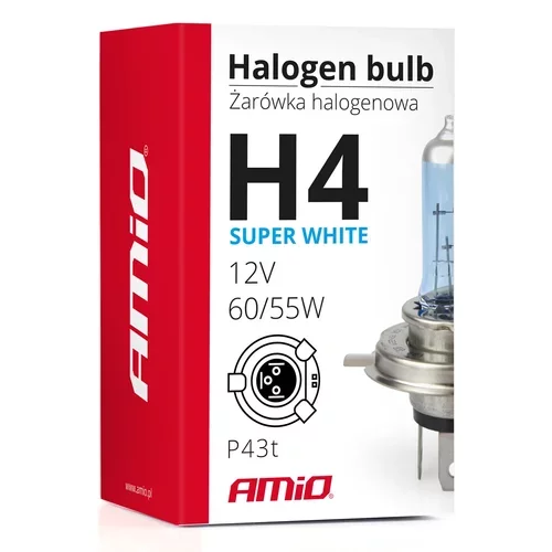 Halogénová žiarovka H4 12V 60/55W UV filter (E8) Super White /AMiO/ - obr. 3