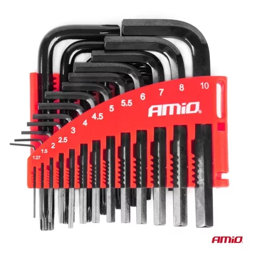 Imbusové kľúče hex a torx z CRV ocele, čierna 22ks AMiO-04297 - obr. 2