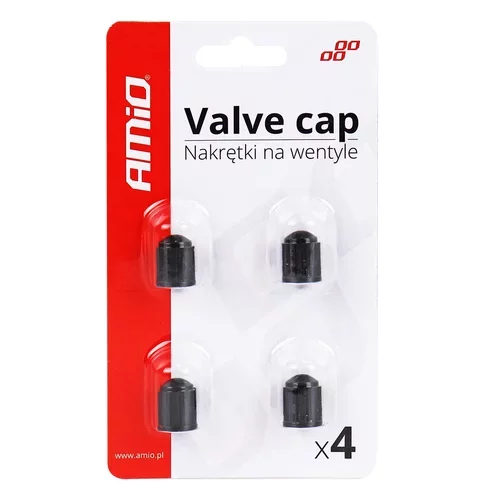 Krytky čiapočky ventilov, čierne 4 ks /AMiO/ - obr. 2