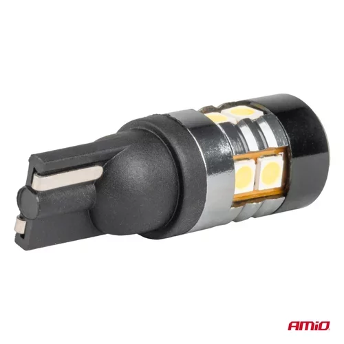 LED žiarovky CANBUS T10 W5W 9 SMD 3030 Biela 12V 24V AMiO-04241 - obr. 3