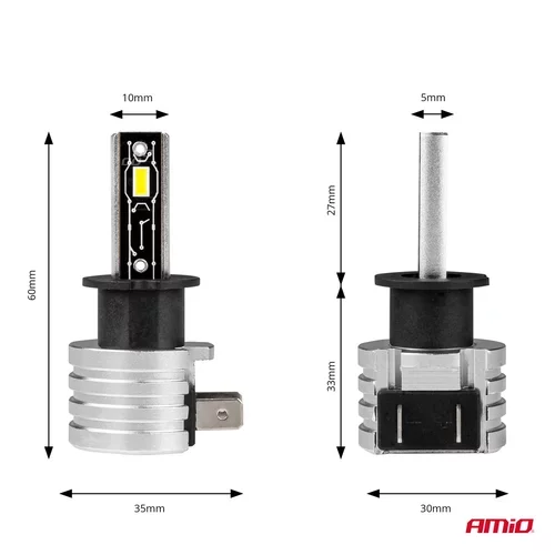 LED žiarovky hlavného svietenia H3 H-mini Series AMiO-03330 - obr. 3