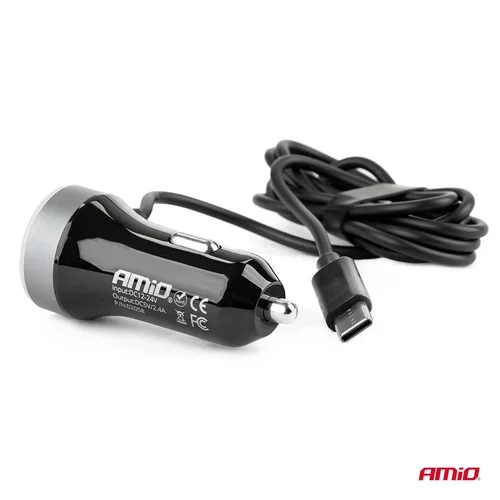 Nabíjačka do auta 12/24V Micro C + 2x USB 2.4A PCH PRO-3 /AMiO/ - obr. 2