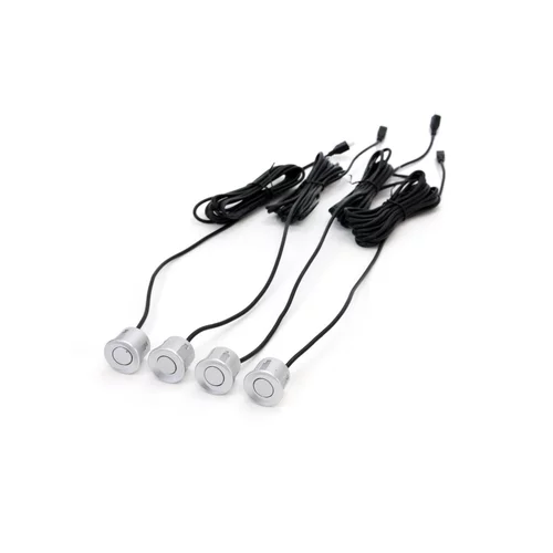 Parkovací asistent TFT01 4,3” s kamerou CAM-402 LED v podložke pod ŠPZ, 4-senzorové, strieborné /AMiO/ - obr. 2