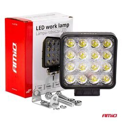 Pracovné LED svetlo 16x LED AWL05 EMC 108x108 48W FLAT 9-60V AMIO - obr. 9
