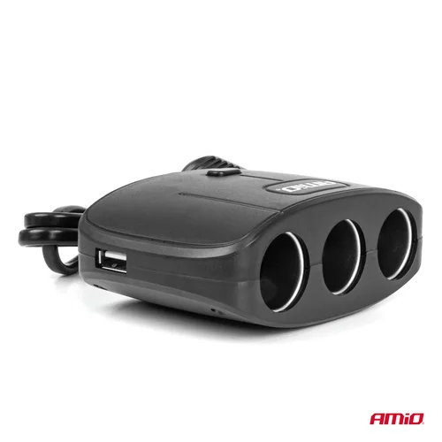 Predlžovacia zásuvka 2x USB-A ON/OFF 12/24V 100W 70cm AMiO-04362 - obr. 5