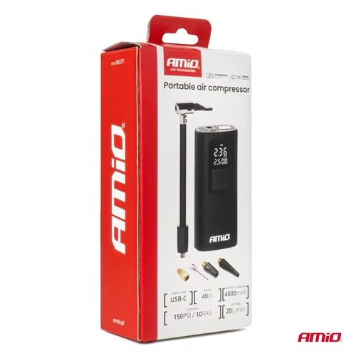 Bezdrôtový vzduchový kompresor LED USB-C 40W AMiO-04377 - obr. 12