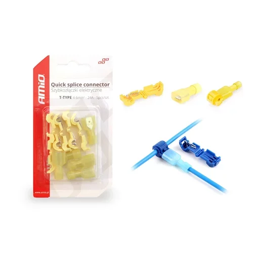 Elektrické rýchlospojky Typ-T 04-6mm2 24A Blister 5 ks AMIO