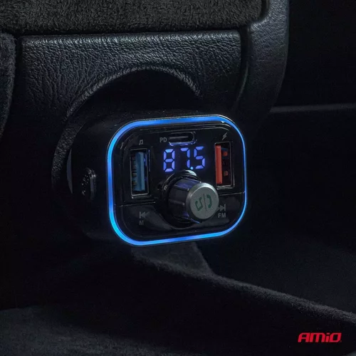 FM transmitter 1×USB-C microSD 12V 24V AMiO-04652 - obr. 1