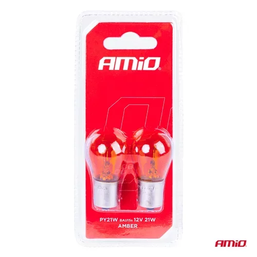 Halogénové žiarovky PY21W BAU15S 12V AMBER 2ks blister /AMiO/ - obr. 3