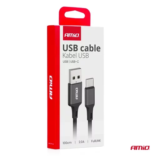 Kábel nabíjací USB-A - USB-C 2A 100CM FullLINK AMiO-03899 - obr. 3
