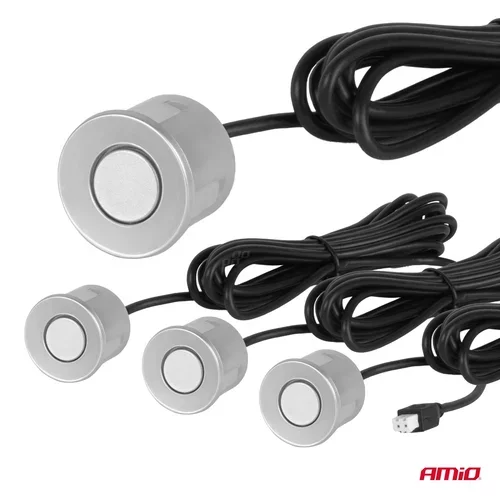Parkovací asistent LED COB 4-senzorové strieborné /AMiO/ - obr. 3