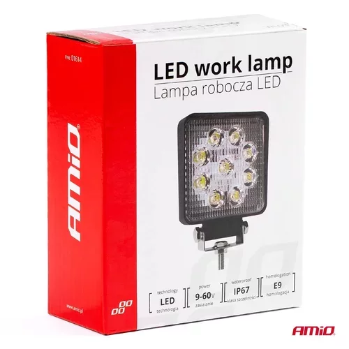 Pracovné LED svetlo AWL03 9 LED FLOOD 9-60V /AMiO/ - obr. 10