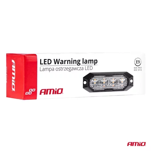 Výstražné osvetlenie oranžové 4x3W LED R65 R10 12/24V IP6K9K AMIO-03929 - obr. 5