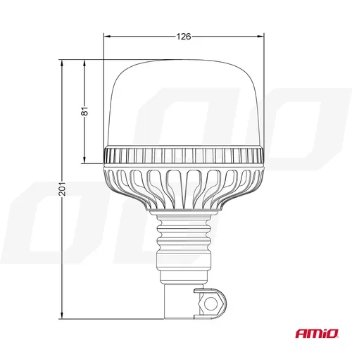 LED výstražný maják W25P 12/24V IP66 AMiO-03338 - obr. 5