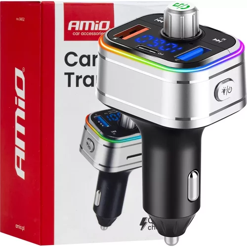 FM transmitter 1×USB-C microSD 12V 24V AMiO-04652