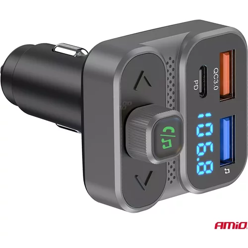 FM transmitter 2×USB-A 1×USB 12V 24V AMiO-04649 - obr. 7