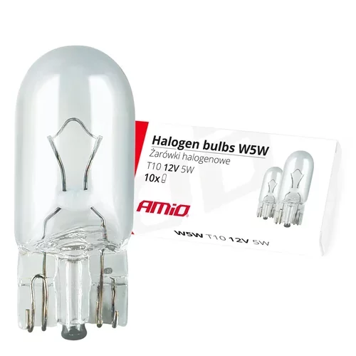 Halogénové žiarovky W5W T10 5W W2.1x9.5d 12V /AMiO/
