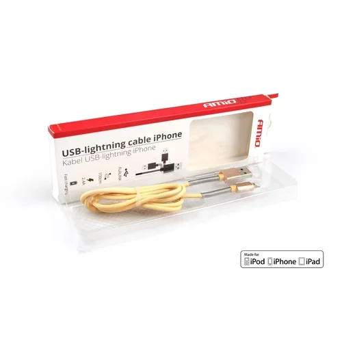 Kábel USB Lightning iPhone iPad Full LINK 2,4A /AMiO/ - obr. 1