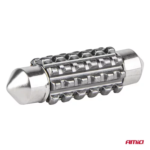 LED žiarovky CANBUS 12SMD Festoon C5W 3838 36mm White 12/24V AMiO-04248 - obr. 2
