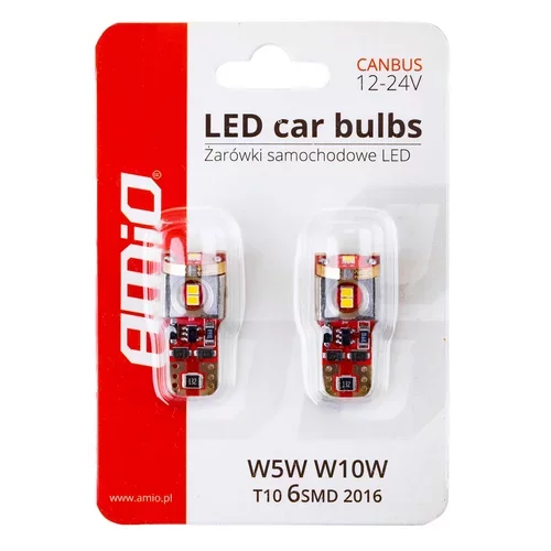 LED žiarovky CANBUS 2016 6SMD T10 W5W W10W White White 12V/24V /AMiO/ - obr. 5