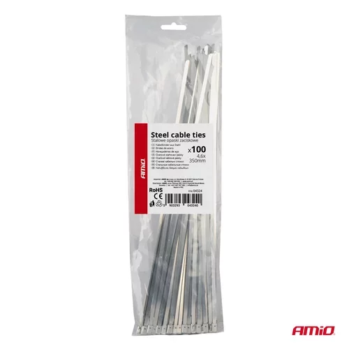 Nerezové sťahovacie pásky 4,6x350mm 100 ks AMiO-04324 - obr. 3
