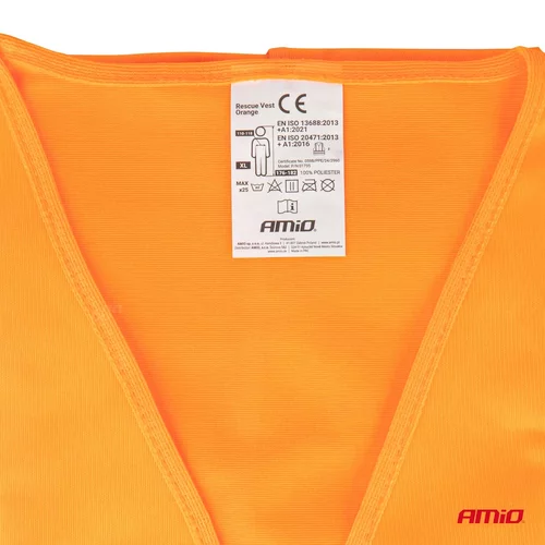 Výstražná vesta oranžová reflexná s certifikátom /AMiO/ - obr. 3