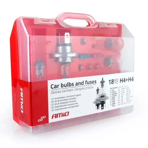 Sada halogénových žiaroviek 18ks (2xH4) AMIO-01497