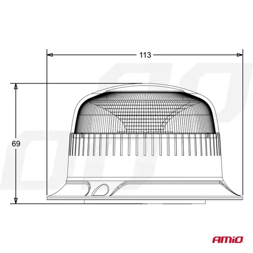 Výstražný maják W21ml Magnet / 3 skrutky R65 R10 18LED 12/24V IP56 /AMiO/ - obr. 6