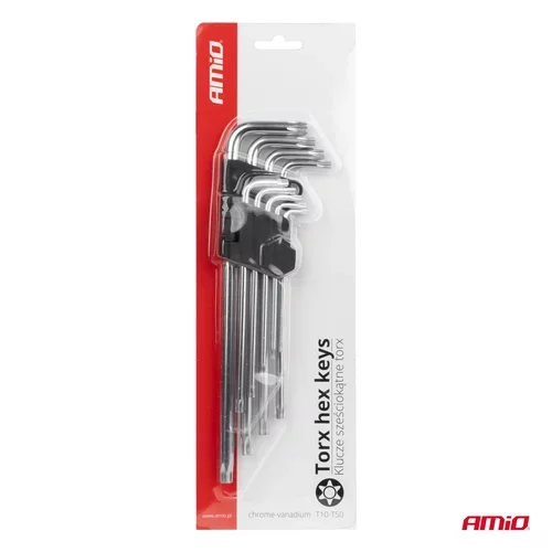 Kľúče TORX dlhé 230mm 9 ks TKL /AMiO/ - obr. 4