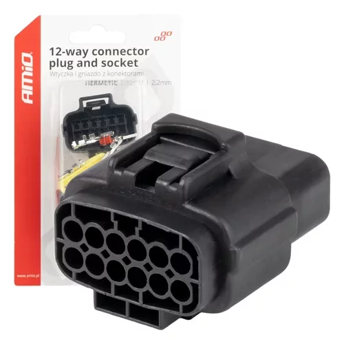 Sada elektrických konektorov vodotesných 12 PIN 2,2 mm AMiO-04352