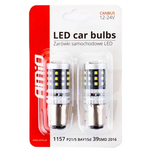 LED žiarovky CANBUS 2016 39SMD 1157 BAY15D P21/5W White 12V/24V /AMiO/ - obr. 3