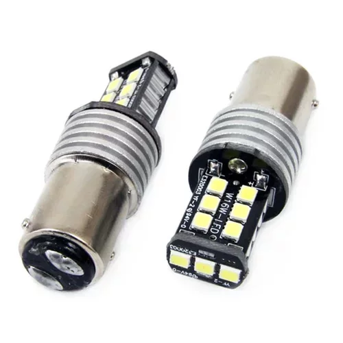 LED žiarovky CANBUS 2835 15SMD 1157 BAY15D P21/5W White 12V/24V /AMiO/ - obr. 1