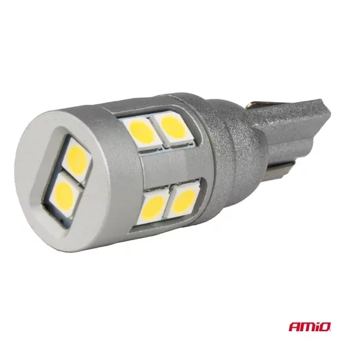 LED žiarovky CANBUS T10 W5W 12 SMD 3030 Biela 12V 24V AMiO-04243 - obr. 2