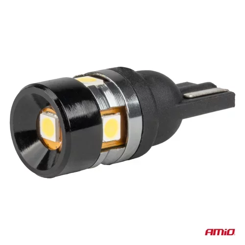 LED žiarovky CANBUS T10 W5W 5SMD 3030 White 12V 24V AMiO-04239 - obr. 2