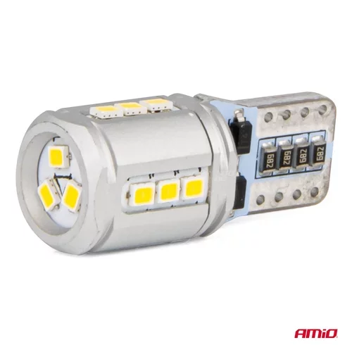 LED žiarovky CANBUS T10e W5W 15x2016 SMD White 12V/24V AMIO-03723 - obr. 2