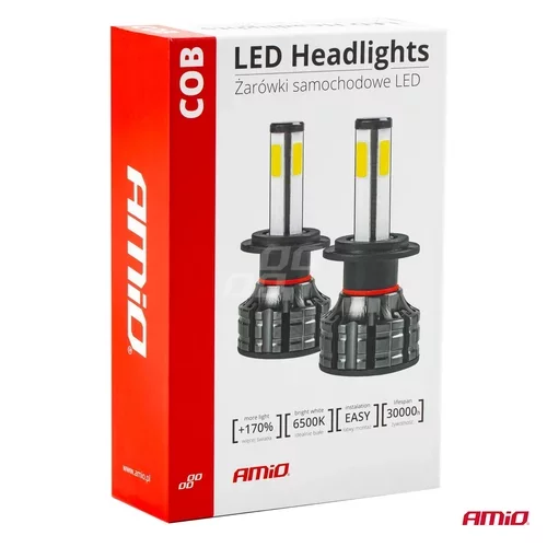 LED žiarovky hlavného svietenia H7 COB 4Side /AMiO/ - obr. 11