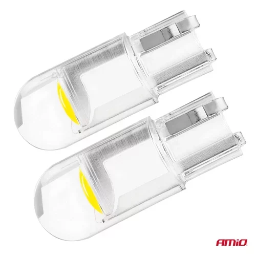 LED žiarovky STANDARD T10 W5W COB HPC 12V Clear white /AMiO/ - obr. 5