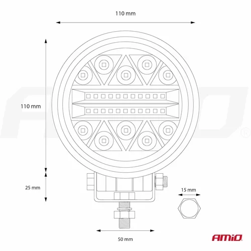 Pracovné LED svetlo AWL16 26LED COMBO 9-36V /AMiO/ - obr. 10