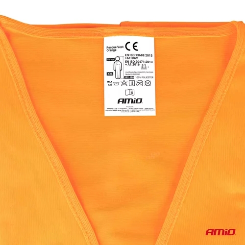 Reflexná vesta XXL oranžová s certifikátom AMiO-03985 - obr. 3