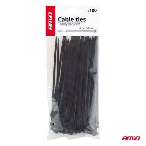 Sťahovacie pásky čierne 2,5x150mm - 100 ks /AMiO/ - obr. 5