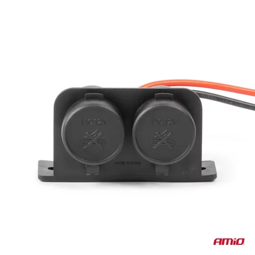 Dvojitá hermetická zásuvka zapaľovača 12/24V AMiO-04130 - obr. 2