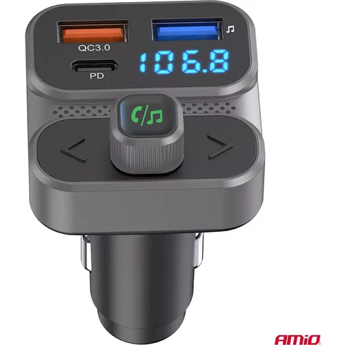 FM transmitter 2×USB-A 1×USB 12V 24V AMiO-04649 - obr. 4